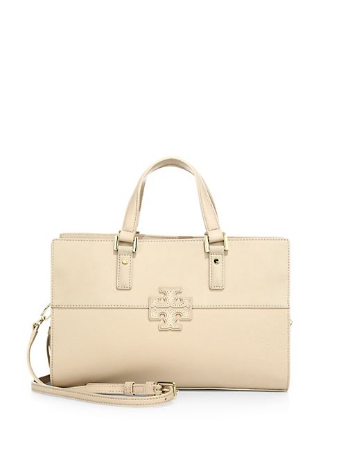 Tory Burch - Stacked T Leather & Suede Tote