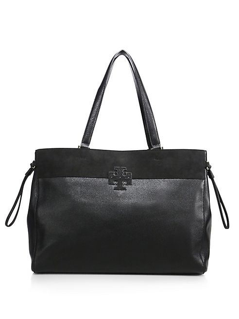 Tory Burch - Stacked T Leather & Suede East West Tote