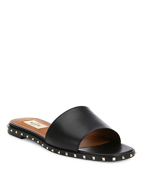 Valentino - Soul Rockstud Leather Slides