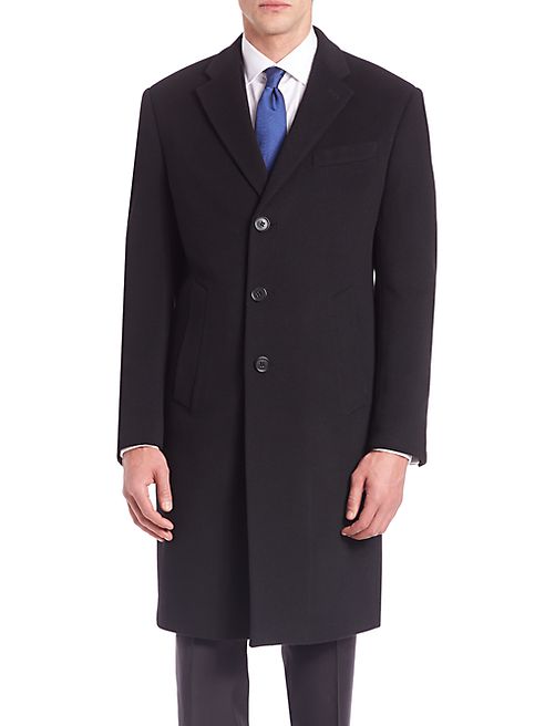 Armani Collezioni - Long Sleeve Wool-Cashmere Coat