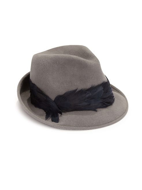 Eugenia Kim - Max Feather-Trim Velour Felt Fedora