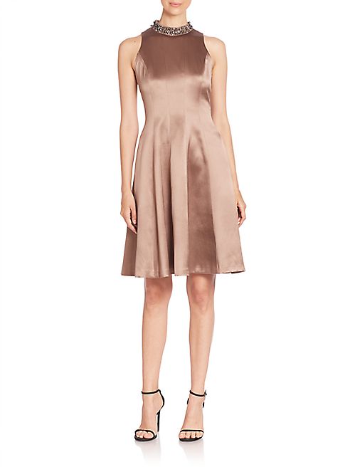 Kay Unger - Solid Fit & Flare Dress