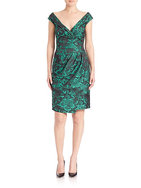 Kay Unger - Draped Brocade Dress