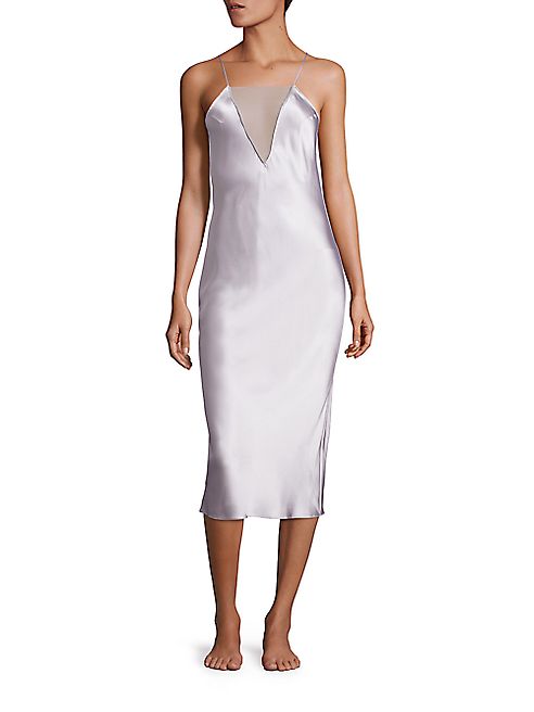 Fleur du Mal - Sheer Plunge Silk Bias Slip