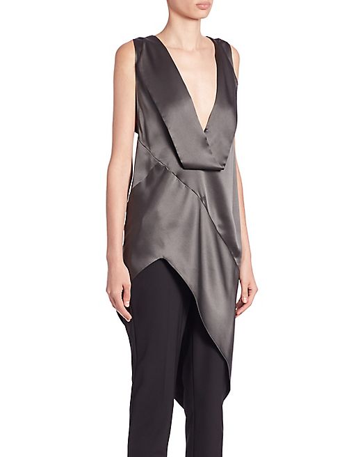 Narciso Rodriguez - Long Asymmetrical Silk Blouse