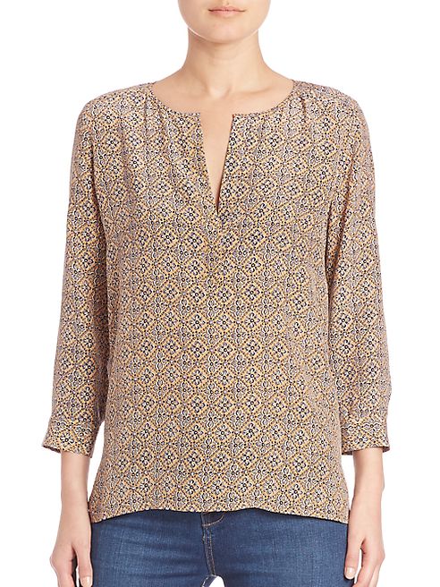 Joie - Tupelo Silk Tile-Print Top