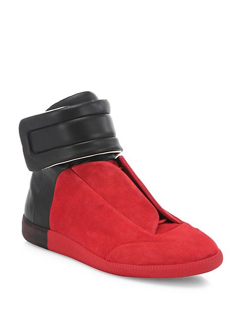 Maison Margiela - Colorblock   Leather High-Top Sneakers