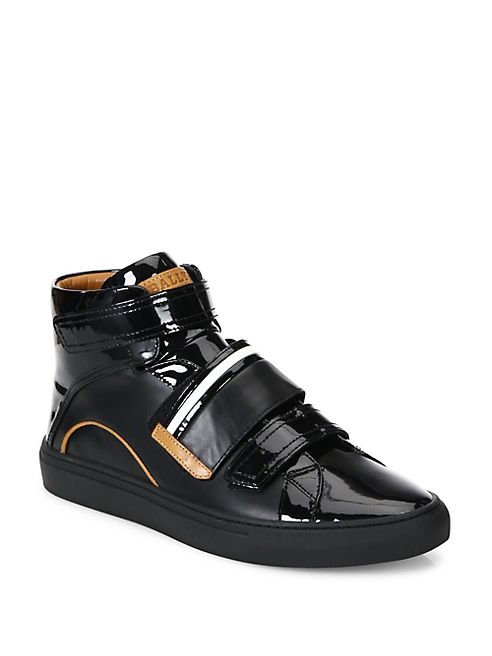 Bally - Grip-Tape Patent Leather High-Top Sneakers