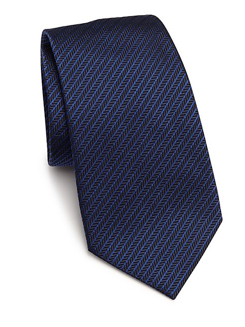 Armani Collezioni - Thin Diagonal Stripe Silk Tie