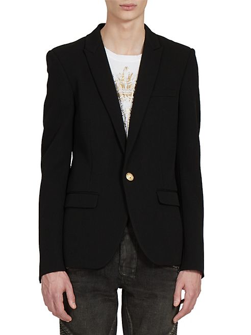 Balmain - Long Sleeve Wool Jacket