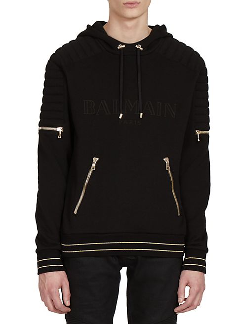 Balmain - Long Sleeve Cotton Hoodie