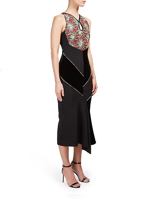 Roland Mouret - Printed Sleeveless Asymmetric Dress