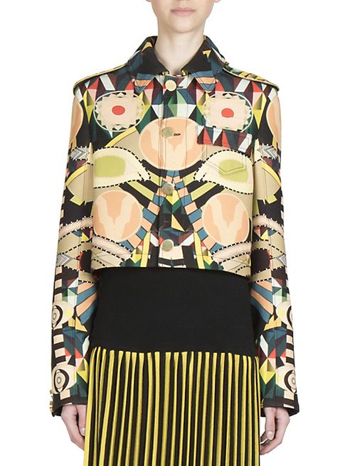 Givenchy - Printed Crop Wool Jacket