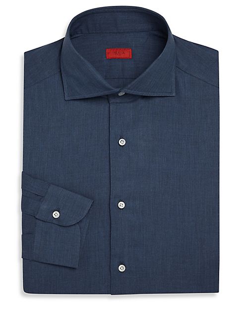 ISAIA - Herringbone Dress Shirt