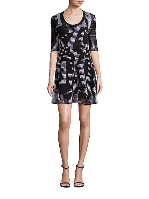 M Missoni - Geo Stripe A-Line Dress