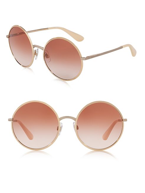 Dolce & Gabbana - 56MM Round Mirrored Sunglasses