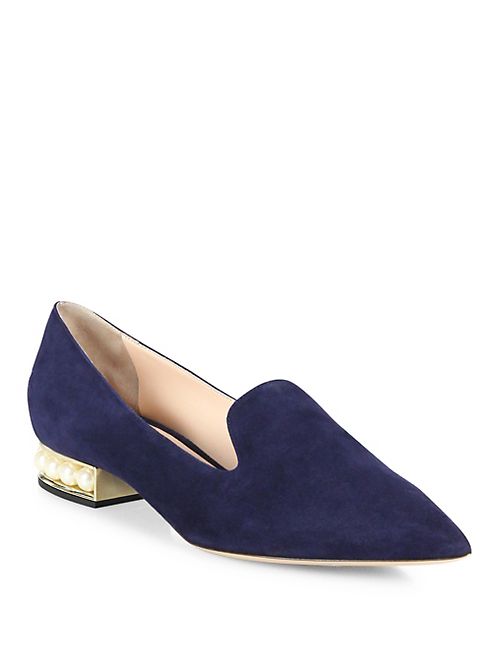 Nicholas Kirkwood - Casati Pearly Heel Suede Loafers