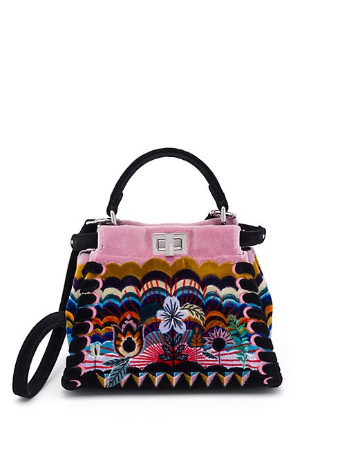 Fendi - Peekaboo Mini Embroidered Satchel