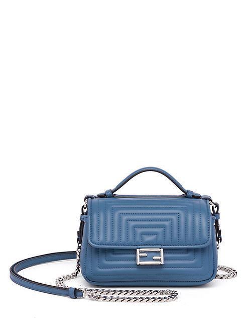 Fendi - Micro Double Baguette Quilted Leather Chain Shoulder Bag