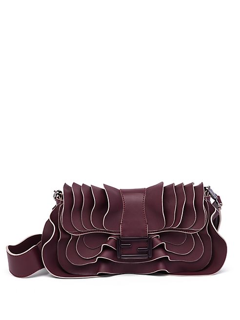 Fendi - Ruffled Leather Shoulder Bag