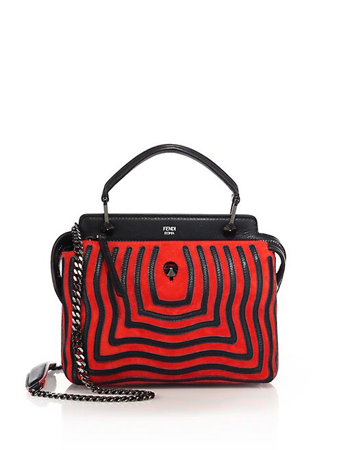 Fendi - Dotcom Striped Leather Satchel