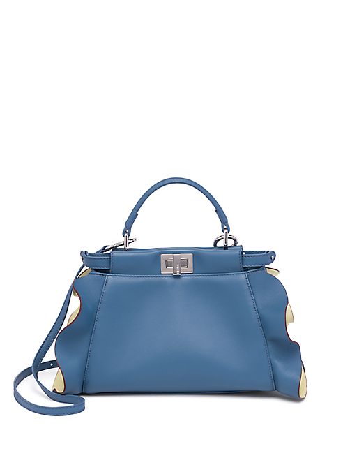 Fendi - Peekaboo Mini Ruffled Leather Satchel