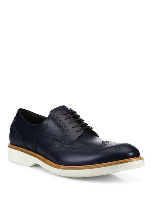 Salvatore Ferragamo - Fontana   Leather Wingtip Oxfords