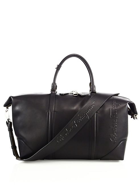 Salvatore Ferragamo - Signature Embossed Leather Duffel Bag