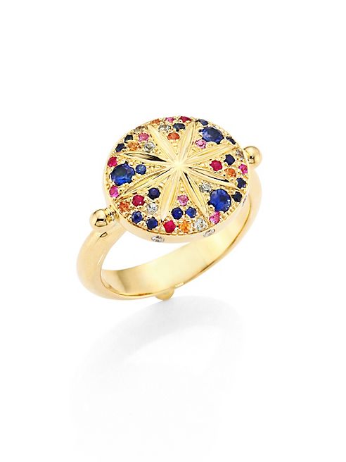 Temple St. Clair - Sorcerer Diamond, Multicolor Sapphire & 18K Yellow Gold Ring