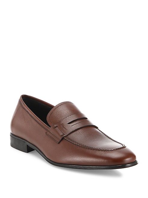 Salvatore Ferragamo - Fiorino 2 Textured Leather Penny Loafers