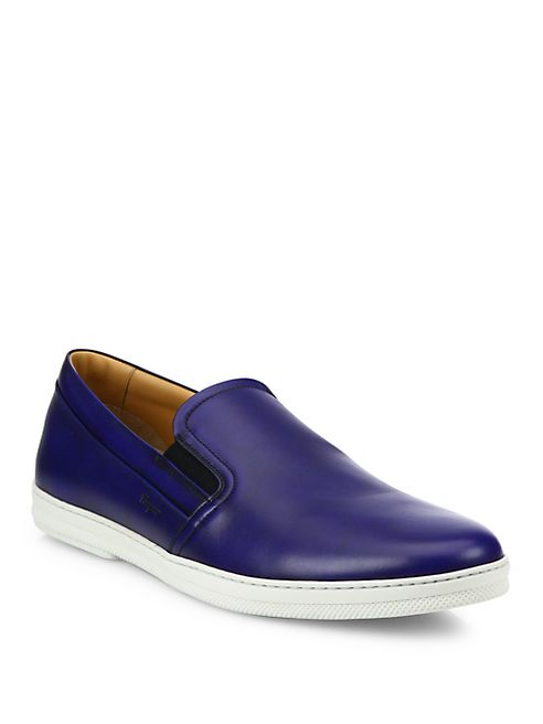 Salvatore Ferragamo - Leather Slip-On Sneakers