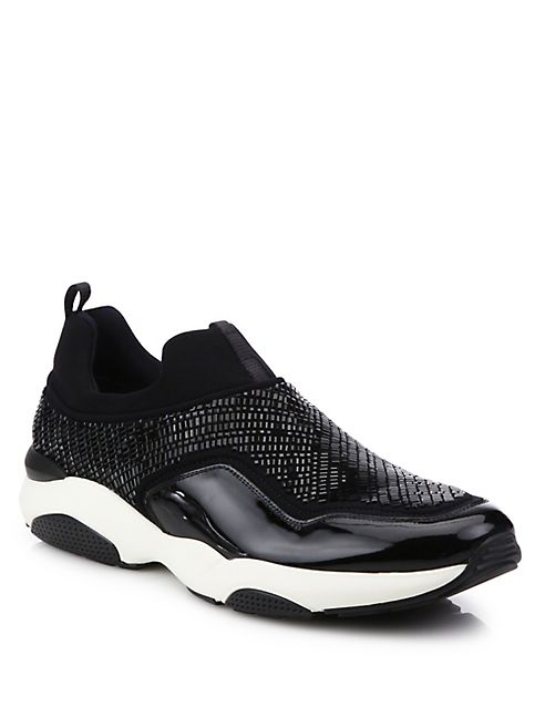 Salvatore Ferragamo - Giolly Neoprene & Leather Slip-On Sneakers