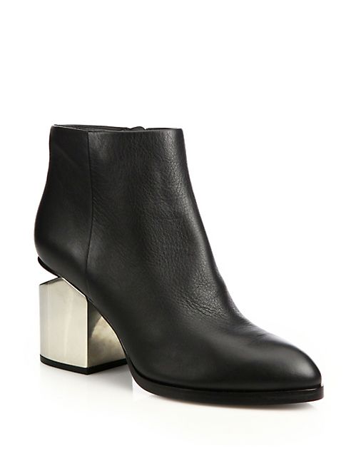 Alexander Wang - Gabi Leather Block Heel Booties