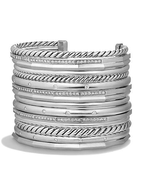 David Yurman - Stax Wide Cuff Bracelet with Diamonds