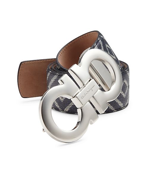 Salvatore Ferragamo - Chevron Reversible Leather Belt