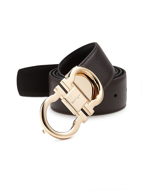 Salvatore Ferragamo - Double Gancini Buckle Leather Belt