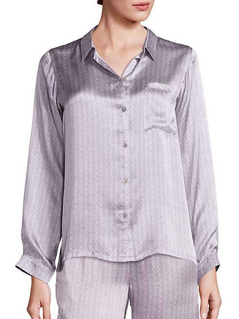 Asceno - Ash Tile Silk Pajama Top