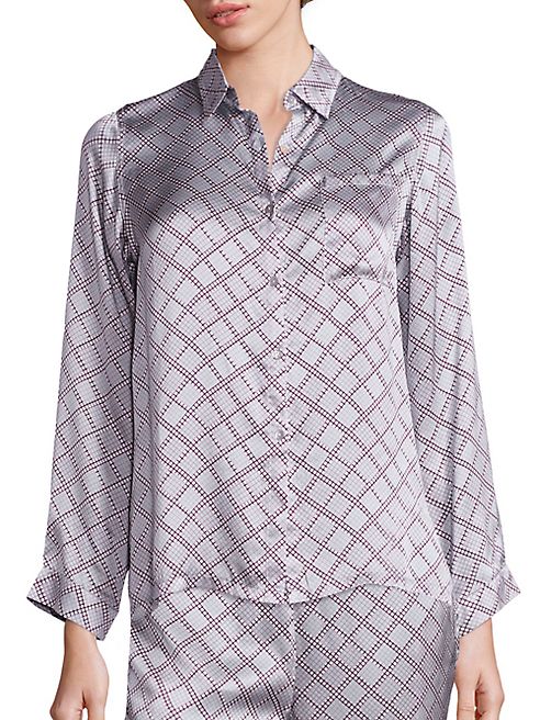 Asceno - Check Silk Modern Pajama Top