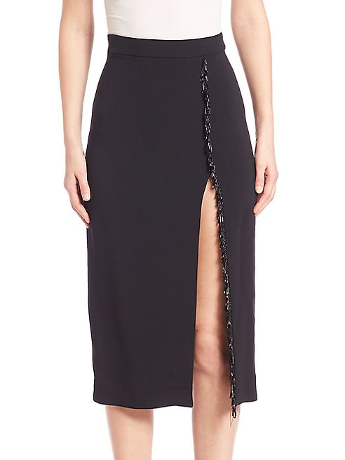 Cushnie et Ochs - Knee-Length Skirt with Fringed Trim