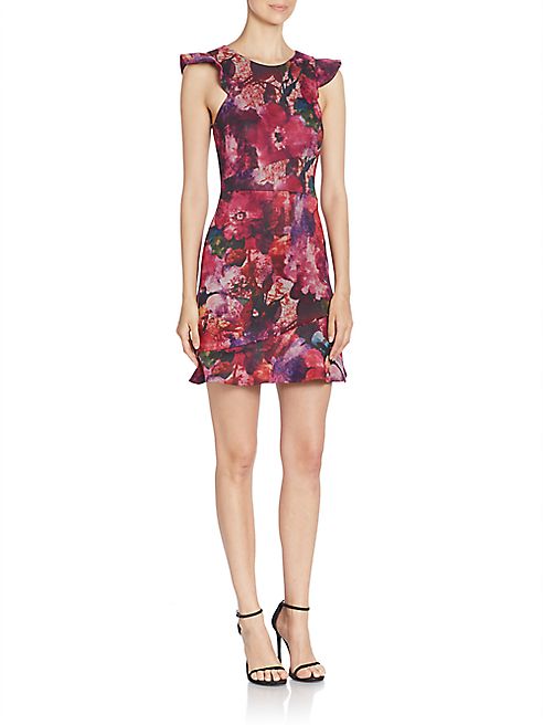 ABS - Sleeveless Floral Printed Dress