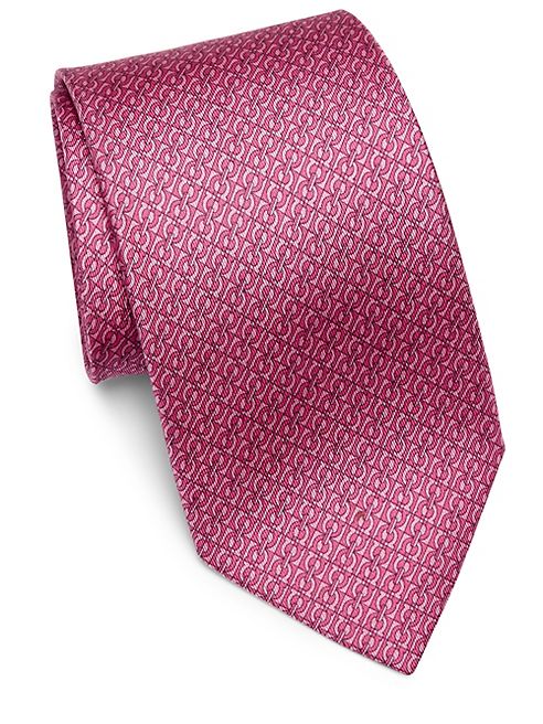 Salvatore Ferragamo - Gancini Patterned Silk Tie