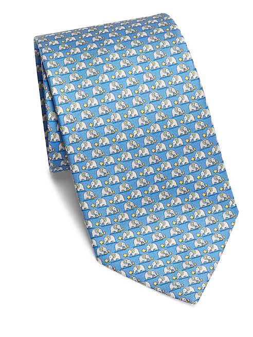 Salvatore Ferragamo - Elephant Print Silk Tie