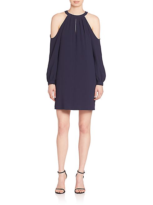 BCBGMAXAZRIA - Cold Shoulder Halter Neck Dress