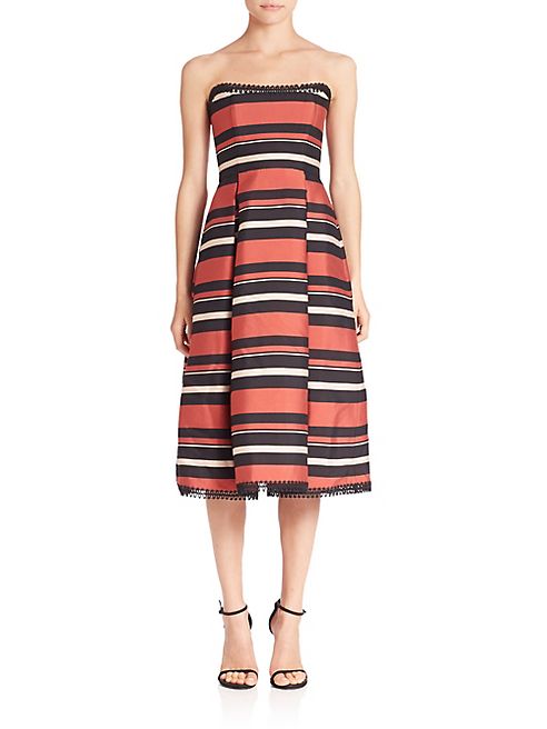 NICHOLAS - Striped Strapless Dress