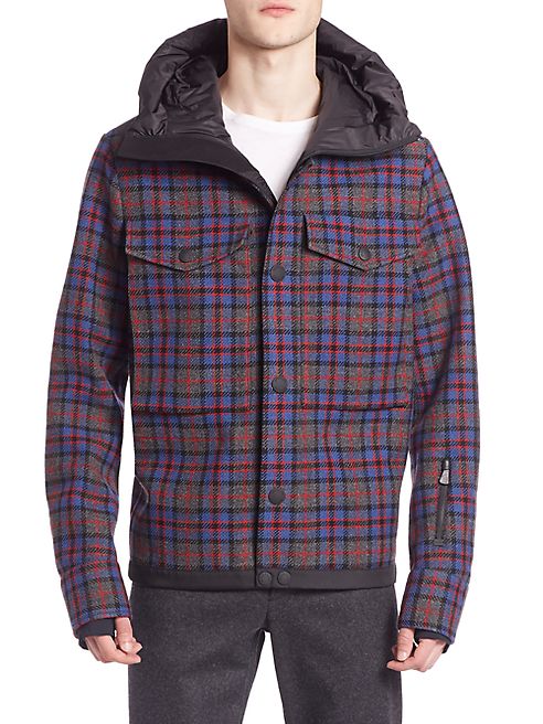 Moncler - Plaid Wool-Blend Hooded Jacket