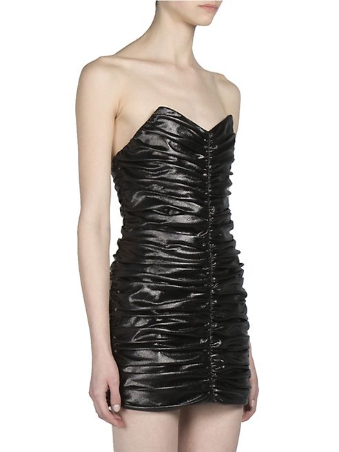 Saint Laurent - Ruched Strapless Mini Dress