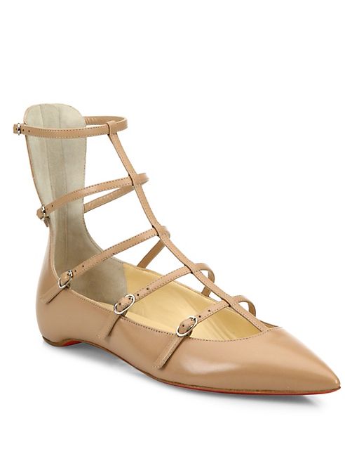 Christian Louboutin - Toerless Muse Leather Cage Flats