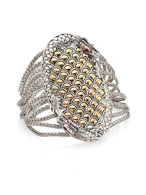 John Hardy - Legends Naga Ruby, 18K Yellow Gold & Sterling Silver Bracelet