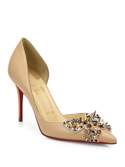 Christian Louboutin - Farfa Spikes 85 Leather d'Orsay Pumps