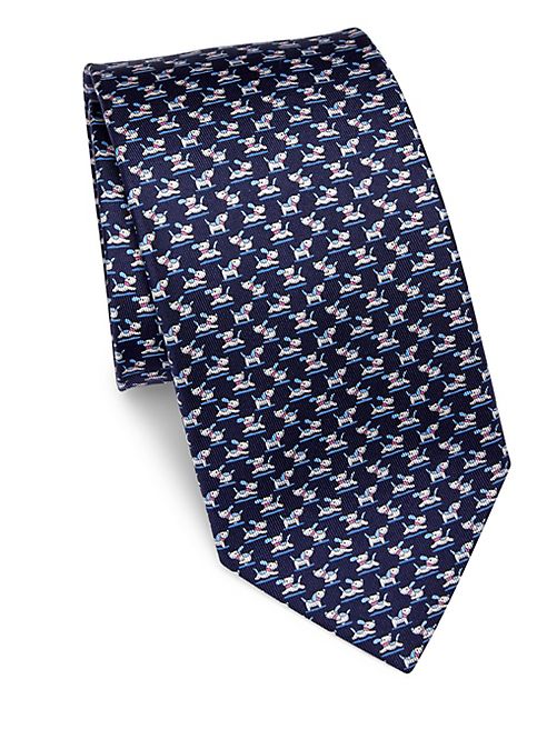 Salvatore Ferragamo - Dog Printed Silk Tie